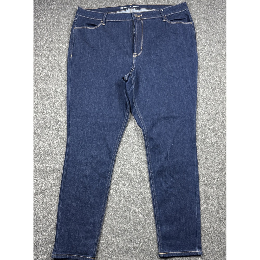 Old Navy Super Skinny High Rise Womens Size 18 Medium Blue Denim Jeans Dark Wash